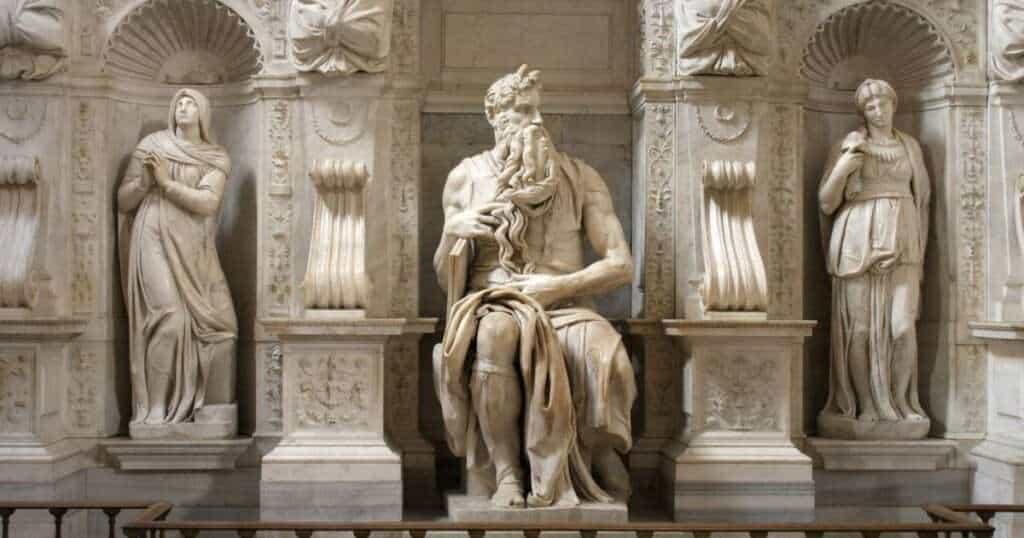Statue of Moses by Michelangelo in Rome, Italy