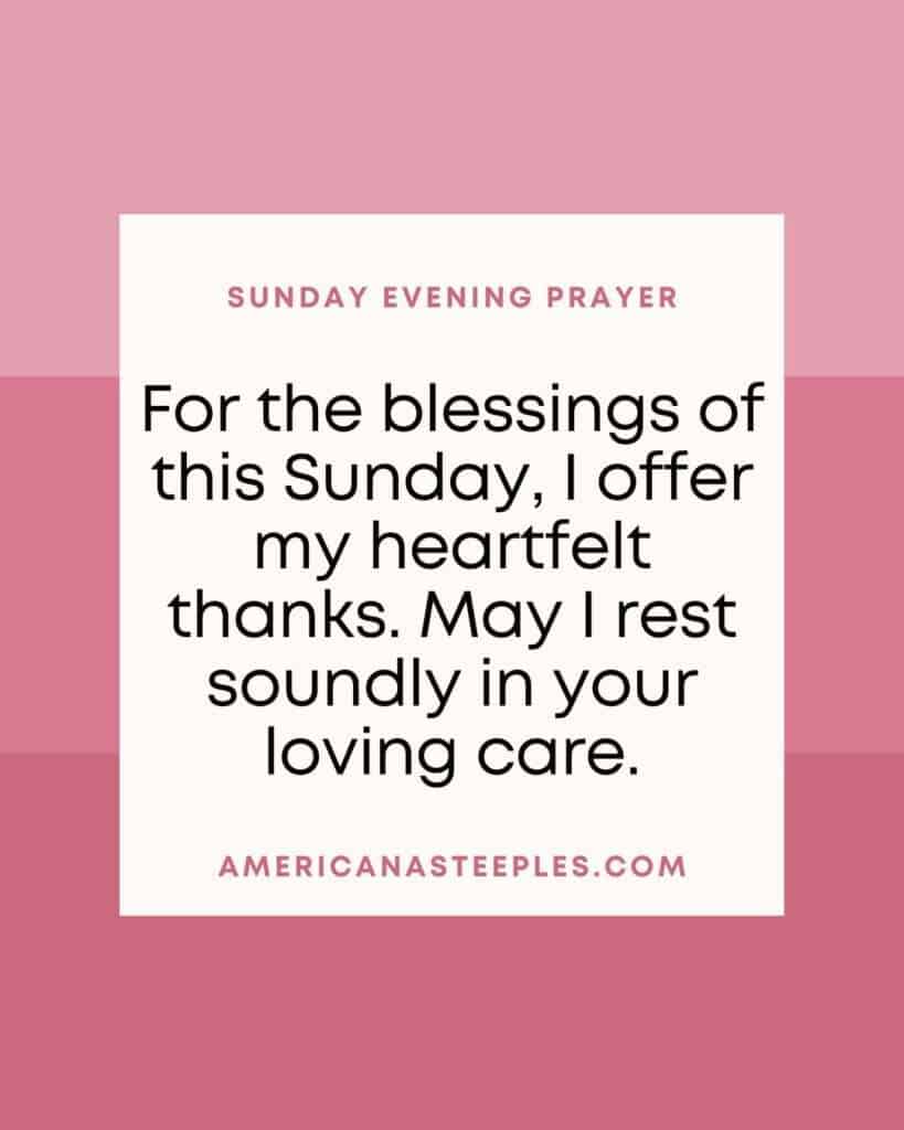 Sunday evening prayer
