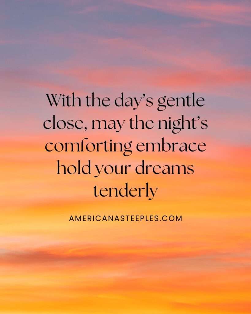 With the day's gentle close Blessing